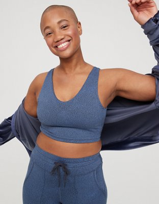OFFLINE Bra deportivo de línea larga de jacquard y diseño en espiga