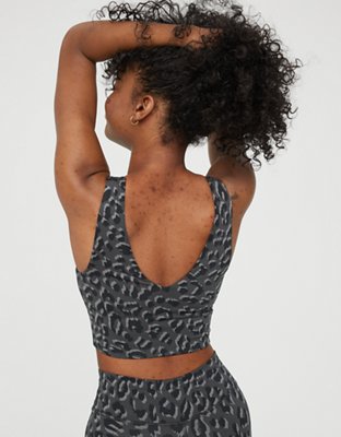 OFFLINE By Aerie Leopard Jacquard Longline Sports Bra