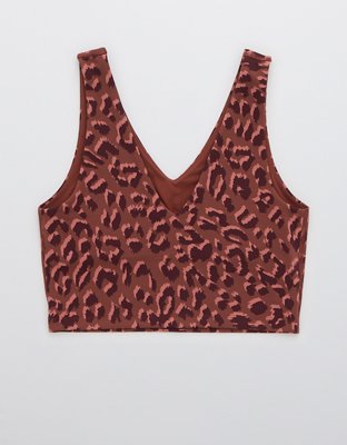 OFFLINE By Aerie Leopard Jacquard Longline Sports Bra