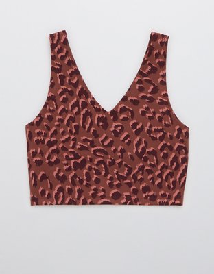 OFFLINE By Aerie Leopard Jacquard Longline Sports Bra