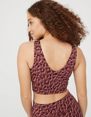 OFFLINE By Aerie Leopard Jacquard Longline Sports Bra