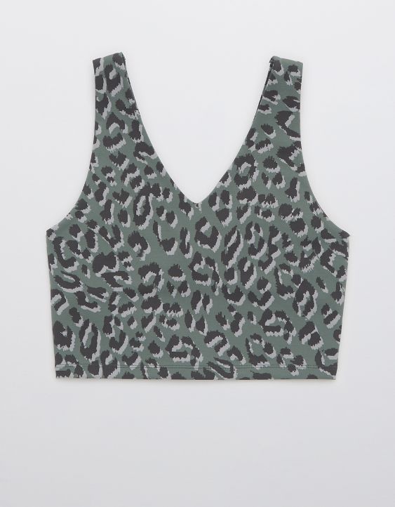 OFFLINE By Aerie Leopard Jacquard Longline Sports Bra