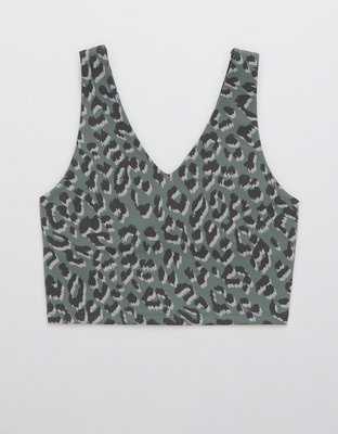 OFFLINE By Aerie Leopard Jacquard Longline Sports Bra