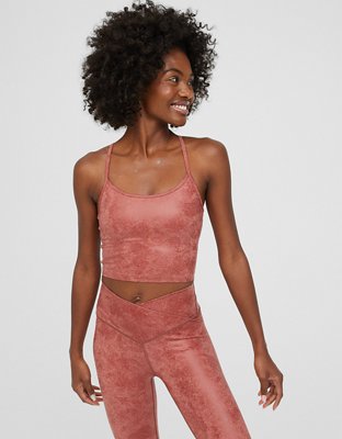 OFFLINE By Aerie The Hugger Crackle Racerback Sports Bra