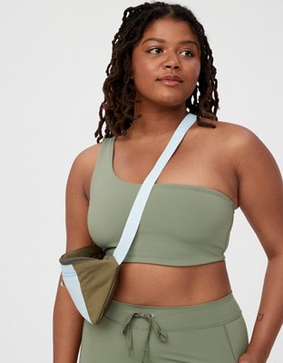 Aerie Offline by Goals One Shoulder Sports Bra Green Size XL - $27 (43% Off  Retail) New With Tags - From Gel