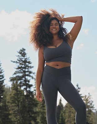 Shop OFFLINE By Aerie Real Me Low Key Longline Sports Bra online