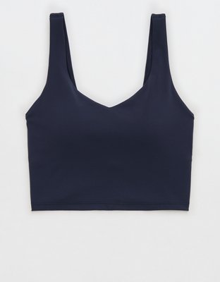 OFFLINE By Aerie Real Me Low Key Longline Sports Bra Women's Steel Blue XXL