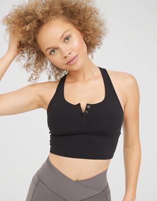 OFFLINE By Aerie Real Me Henley Longline Sports Bra