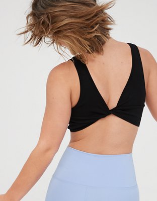 White OFFLINE Real Me Twist Back Sports Bra from Aerie - Women's