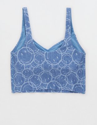 Ae x Aerie Match Made In Denim Smiley® Real Me Low Key Longline Sports Bra