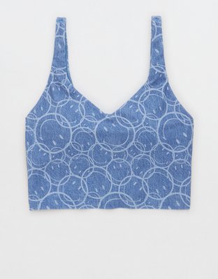 AE x Aerie Match Made In Denim Smiley® Real Me Bra Deportivo Discreto de Línea Larga