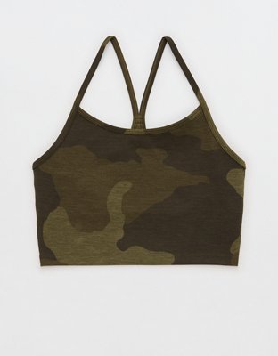 Offline by Aerie Sports Bra Army Green Medium M Sweat Cardio Most Support