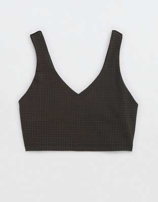 OFFLINE By Aerie Mini Houndstooth V-Neck Longline Sports Bra