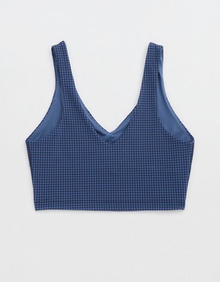 OFFLINE By Aerie Mini Houndstooth V-Neck Longline Sports Bra