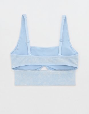 Спортивное бра AE Longline, без швов, деним — Aerie — фото 5