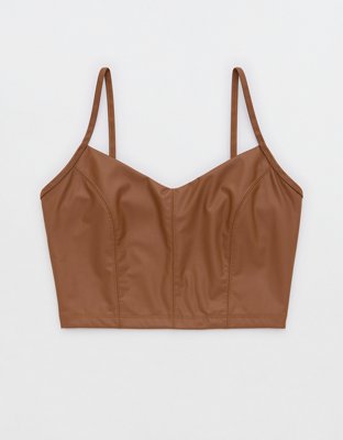 OFFLINE By Aerie Real Luxe Faux Leather Bra Top