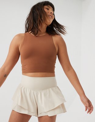 Aerie Offline Women Brown Sports Too Built In Bra Size XL Bralette  Crossback Top