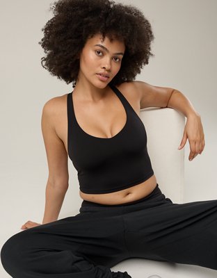 Offline by Aerie Real Me Recharge Black Sports Bra Top Size Medium