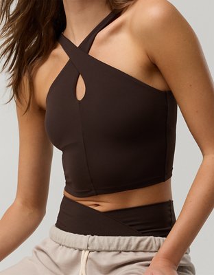 OFFLINE By Aerie Real Me XTRA Criss Cross High Neck Sports Bra