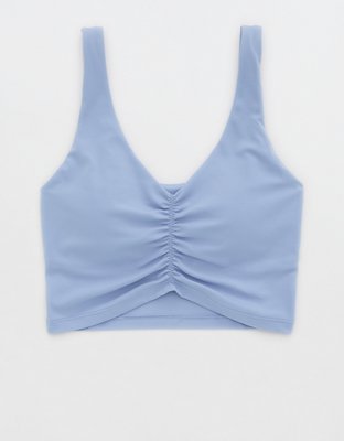 OFFLINE By Aerie Real Me Low Key Ruched Longline Sports Bra