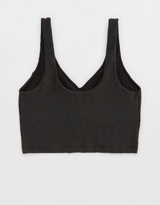 Soutien-gorge de sport discret ruché et côtelé à rayures OFFLINE d’Aerie
