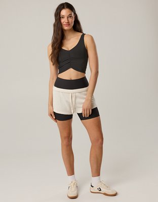 Soutien-gorge de sport discret ruché et côtelé à rayures OFFLINE d’Aerie