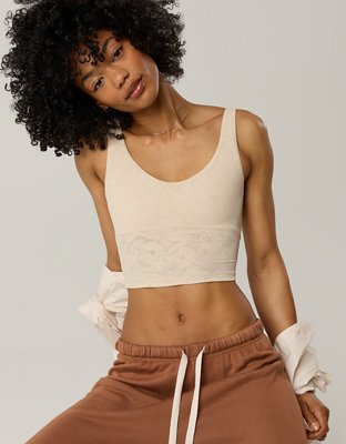 OFFLINE By Aerie Lace Low Key Longline Sports Bra