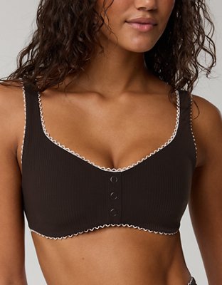 OFFLINE By Aerie Real Me XTRA Rib Picot Sports Bra