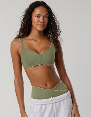 OFFLINE By Aerie Real Me XTRA Rib Picot Sports Bra