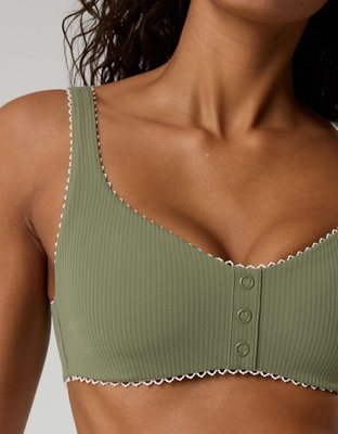 OFFLINE By Aerie Real Me XTRA Rib Picot Sports Bra