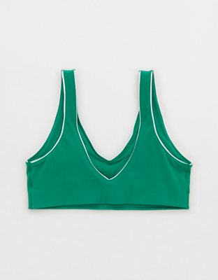 OFFLINE By Aerie Real Me XTRA Rib Piping Sports Bra