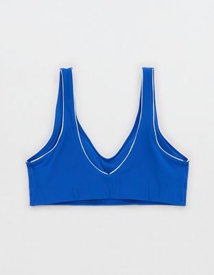 OFFLINE By Aerie Real Me XTRA Rib Piping Sports Bra