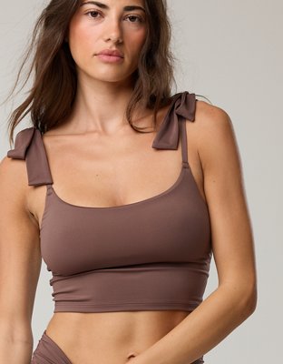 OFFLINE by Aerie Real Me Bra Deportivo de Línea Larga con Moño