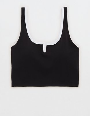 OFFLINE By Aerie Real Me Tipped Low Key Longline Sports Bra Women's True Black XXL