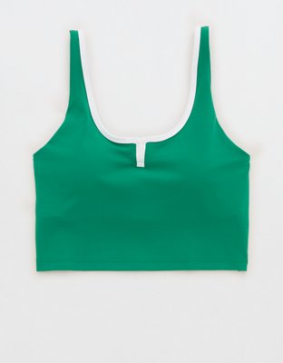 OFFLINE By Aerie Real Me Tipped Low Key Longline Sports Bra Women's Pine XXL