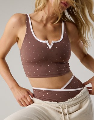 OFFLINE By Aerie Real Me Tipped Low Key Longline Sports Bra