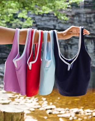 OFFLINE By Aerie Real Me Tipped Low Key Longline Sports Bra