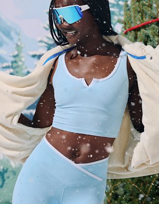 OFFLINE By Aerie Real Me Tipped Low Key Longline Sports Bra