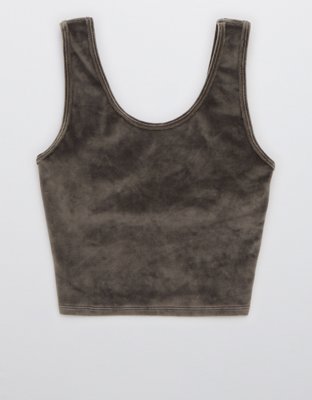 Velvet Bralette Top – Grey Suede