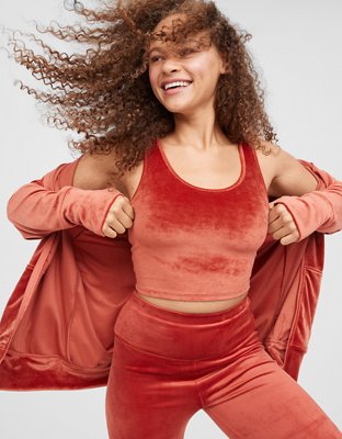 OFFLINE By Aerie After Party Velour Longline Sports Bra