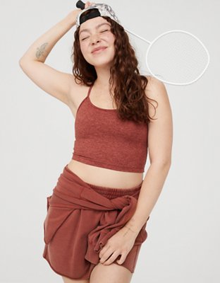 Aerie Offline by White Ribbed Bralette Medium Support Large - $22