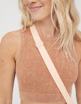 Buy Aerie Ribbed Seamless High Neck Longline Bralette online