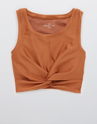 OFFLINE Ribbed Shine Twist Front Sports Bra