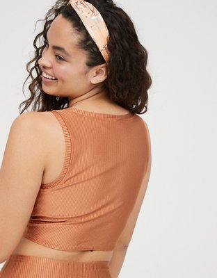 OFFLINE Ribbed Shine Twist Front Sports Bra