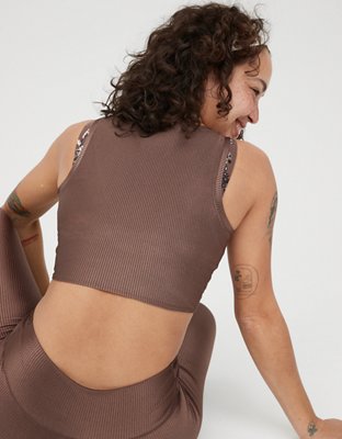 OFFLINE Ribbed Shine Twist Front Sports Bra