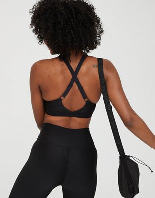 OFFLINE Ribbed Shine Strappy Back Sports Bra