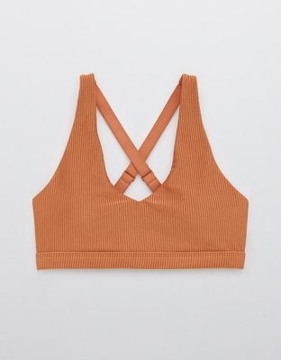 Спортивное бра OFFLINE Shine, на завязках, в рубчик — Aerie — фото 3