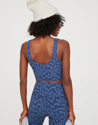 OFFLINE By Aerie Bra deportivo de línea larga en punto elástico con cuello cuadrado