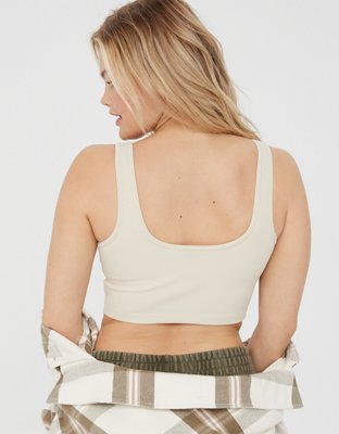 OFFLINE By Aerie Ribbed Square Neck Longline Sports Bra