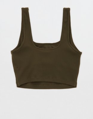 OFFLINE By Aerie Ribbed Square Neck Longline Sports Bra